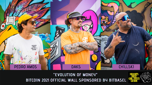 Bitcoin Conference Official Wall: “Evolution of Money” Painted by Pedro AMOS, Chillski, & Daks, Sponsored by BitBasel