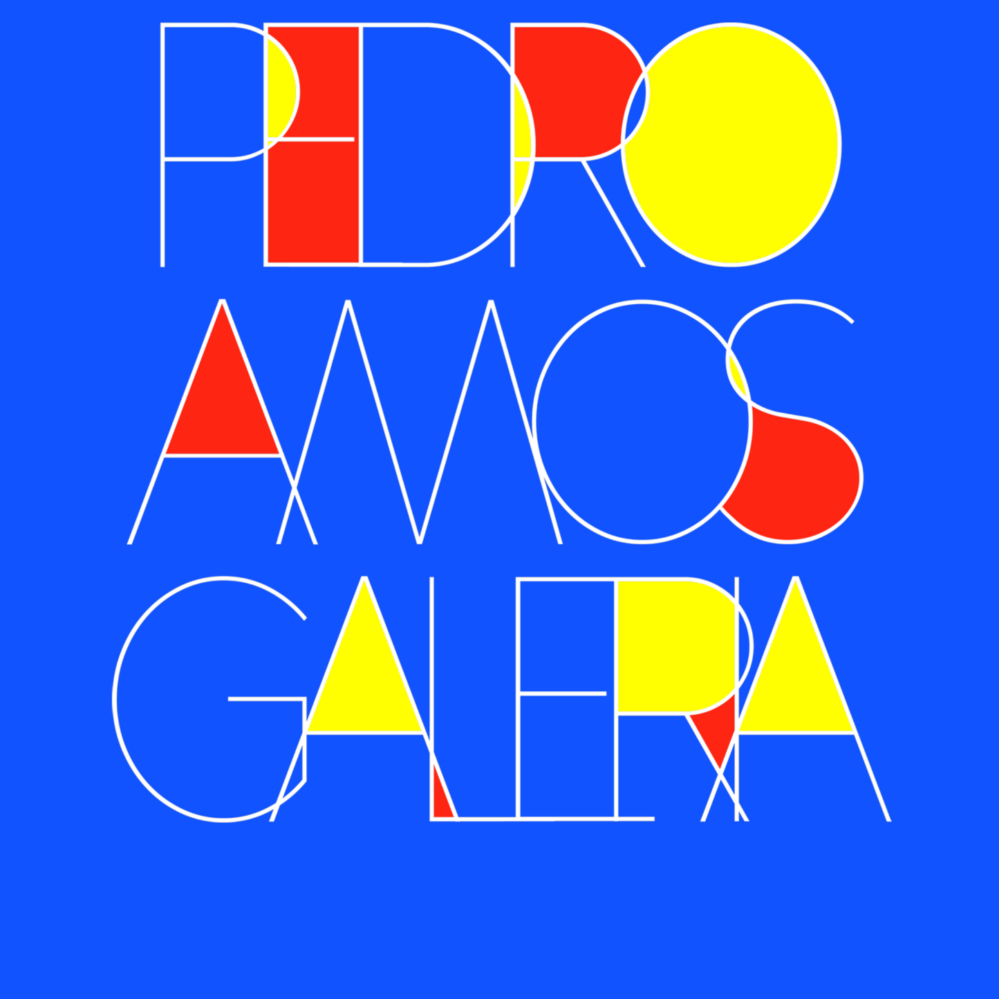 "Pedro AMOS Galeria" - Blue Contemporary Logo - T-Shirt